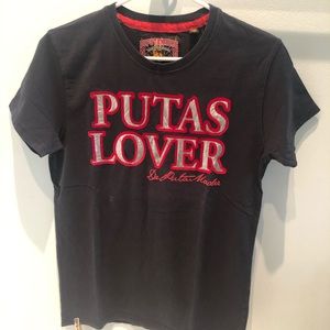 De puta madre • T-shirt Black and red velvet